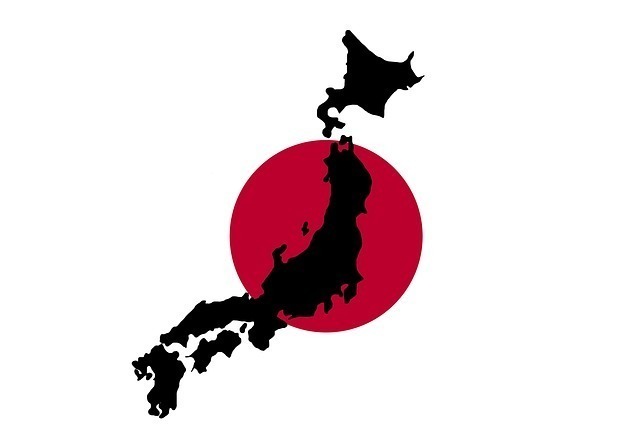 日本列島と日本国旗のイメージ画像