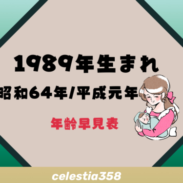 1989年（昭和64年/平成元年）生まれは何歳？【年齢早見表】