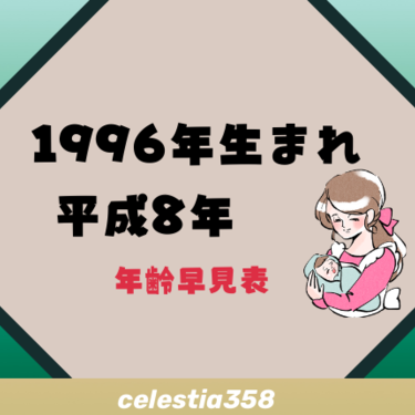 1996年（平成8年）生まれは何歳？【年齢早見表】