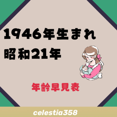 1946年（昭和21年）生まれは何歳？【年齢早見表】